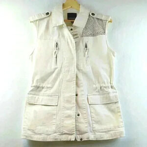 White Trouve Snap Front Vest